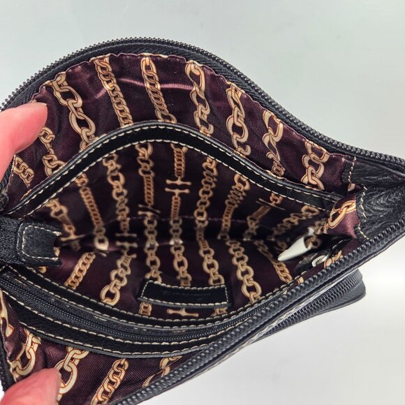 Tignanello Black Pebbled Leather Crossbody Bag With Multiple Pockets - Picture 11 of 16